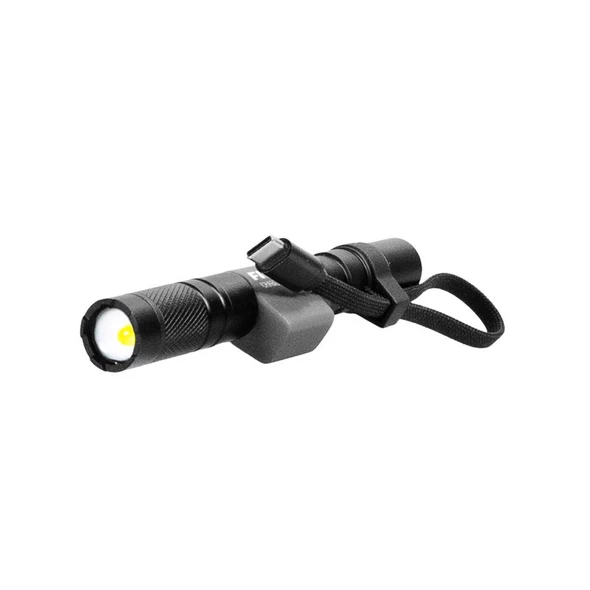 Police Security Flashlight 97510 with 400 Lumens, Rechargeable LED, Waterproof, Black/Gray