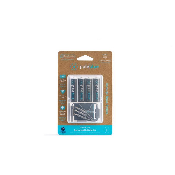 Pale Blue Earth AA Rechargeable Lithium Batteries (4-Pack) - Eco-Friendly Power Source