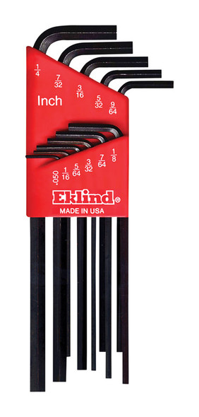 Eklind HEX Key L 11-Piece Long Arm SAE Set with Alloy Steel Handles