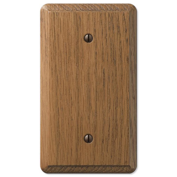 Amerelle 901B Wood Wall Plate – 1-Gang Blank Switch Cover in Medium Brown Finish