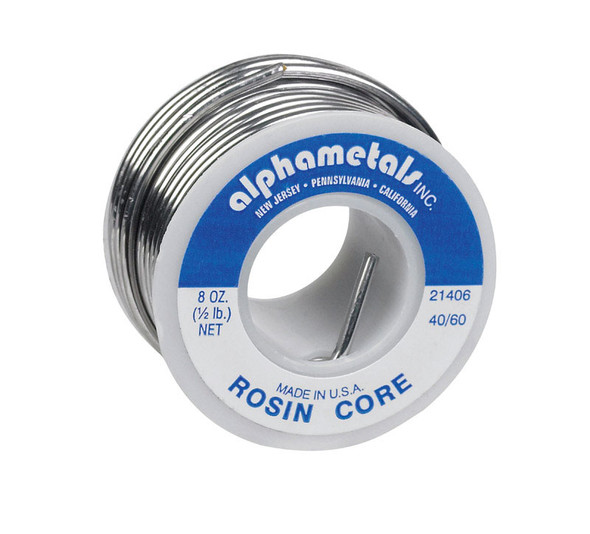 Alpha Fry 21406 Rosin Core Solder Wire - 8 oz, 40/60 Alloy, 0.09 in Diameter for Electrical Applications