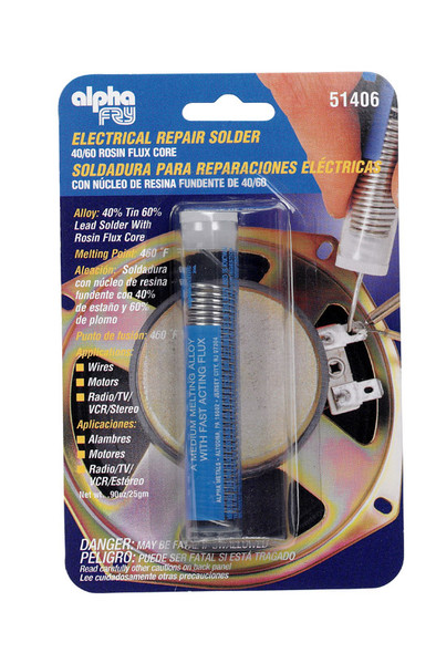 Alpha Fry 51406 Solder 40/60 Rosin Core – 0.9 oz, Leaded, Melting Temp 460°F for Electrical Repair