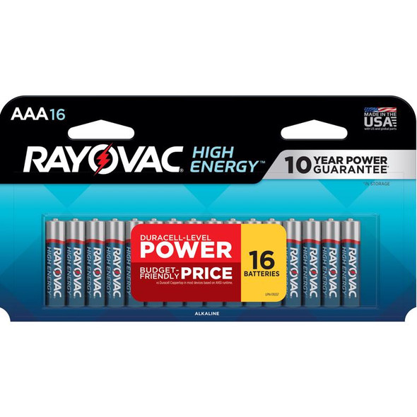 Rayovac High Energy AAA Batteries – 16-Pack, Long-Lasting Alkaline Power