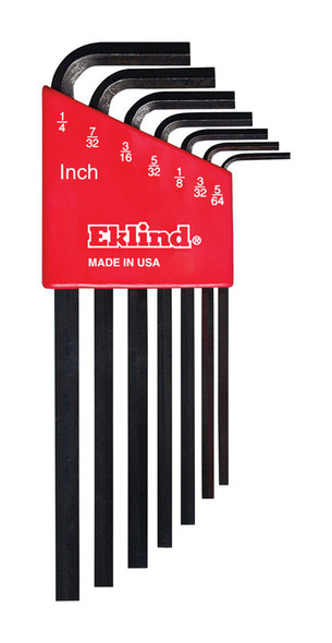 Eklind HEX KEY SET 7-Piece Long Handle SAE Hex Keys with Chrome Nickel Alloy Steel, Black Finish
