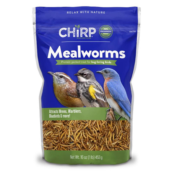 Chirp Mealworms Wild Bird Food, 16 oz, Part Number 17409