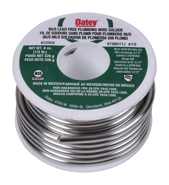 Oatey 22004 95/5 Lead-Free Plumbing Wire Solder, 8 oz