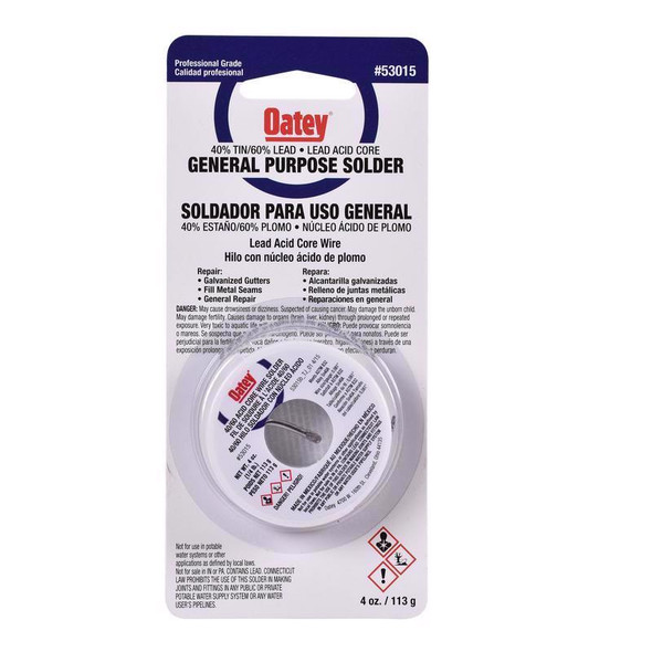 Oatey 53015 40/60 Acid Core Wire Solder, 1/4 lb