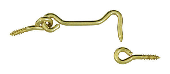 National Hardware N118-133 Solid Brass Hook and Eye, 2-1/2-Inch, Gold