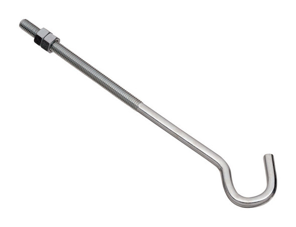 National Hardware N221-705 Zinc-Plated Steel Hook Bolt, 3/8-Inch x 10-Inch