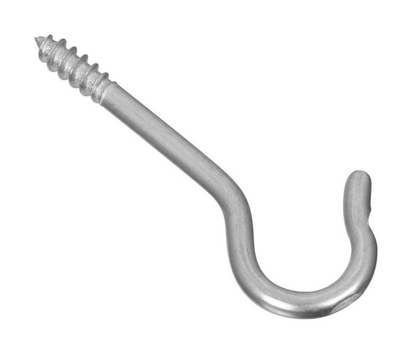 National Hardware N120-659 Zinc-Plated Steel Ceiling Hooks, Silver, 8-Pack