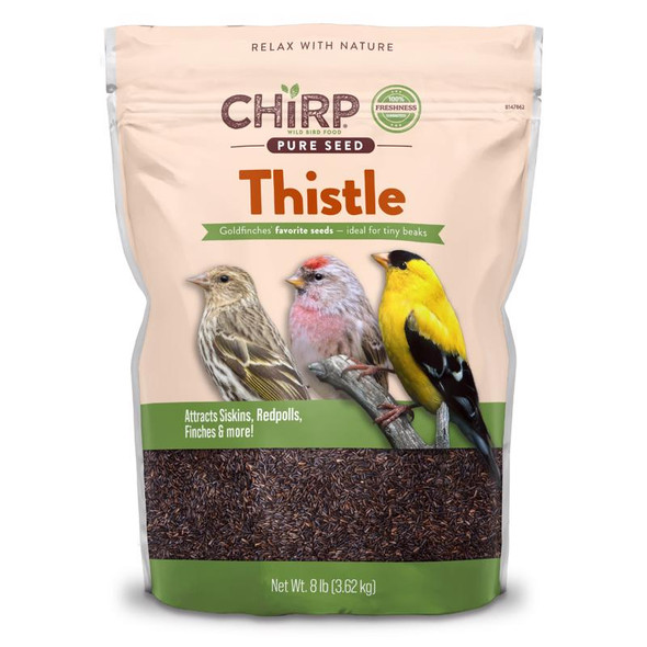 Chirp Pure Seed Thistle Seed Wild Bird Food, 8 lb Bag, Part Number 17400