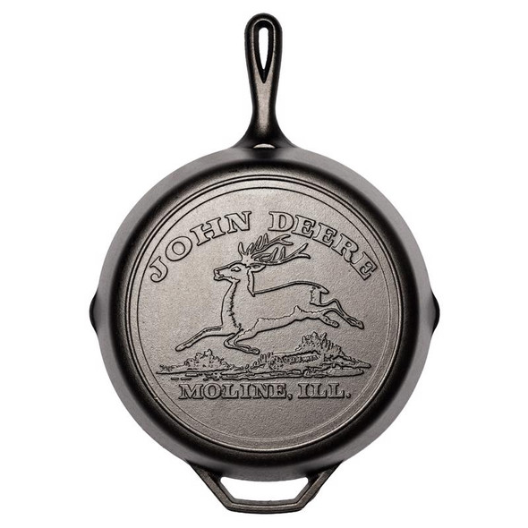 Lodge L10SKJDEERE 12-Inch Cast Iron Skillet with Nonstick Interior, Black