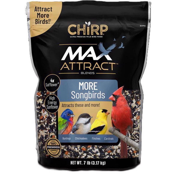 Chirp Max Attract Songbird Wild Bird Food, 7 lb Bag, Part Number 17388