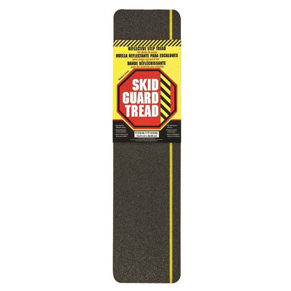 STAIR TREAD 6X24"BLK/YLW