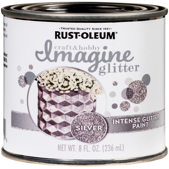 GLITTER PAINT SILVER 8OZ
