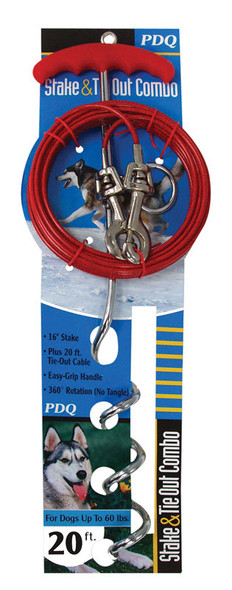 STAKE&CABLE TIE OUT 20'