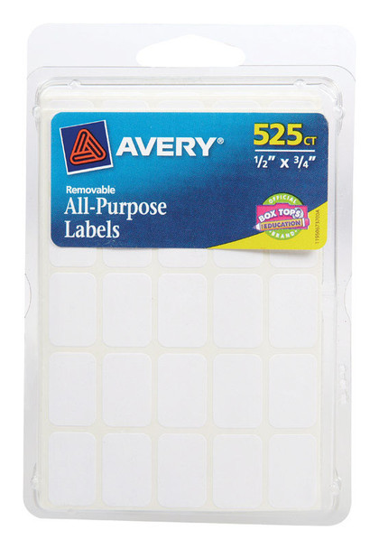LABEL WHT RECTANGLE 525P