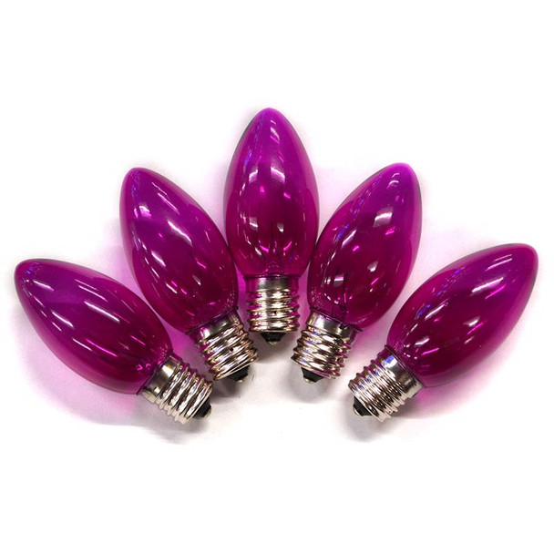 BULB TRANSP C9 PRPL 25PK