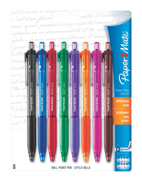 BALL POINT PEN ASST 8PK