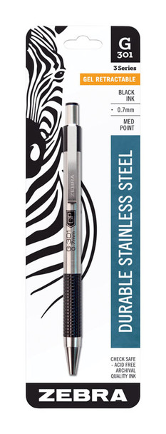 GEL PEN BLK 1PK ZEBRA