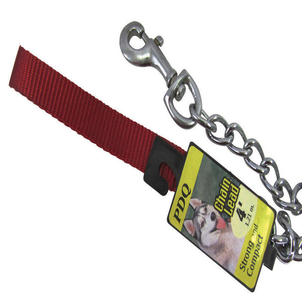 LEASH 4' SLVR STEEL S/M