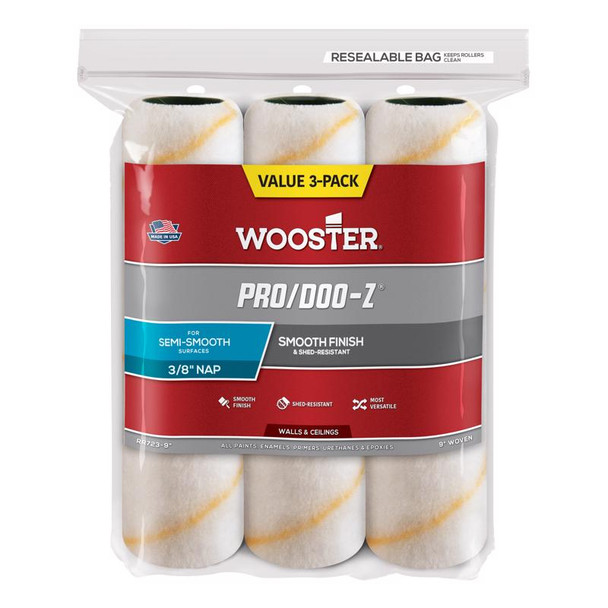 P/DZ RLR CVR 3/8X9" 3PK