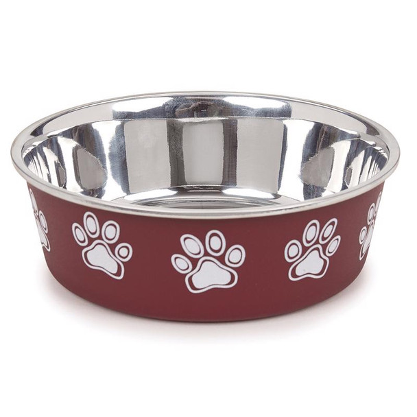 PET BOWL DOG 15OZ MERLOT