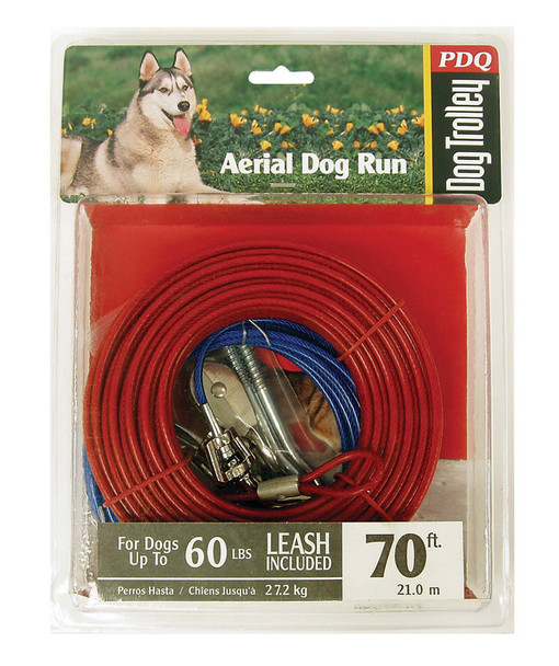 DOG TIE OUT 70' RED LG