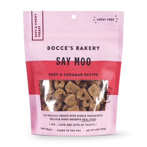 Bocce's Say Moo Beef and Cheddar Dog Chews - Grain-Free, 6 Pack