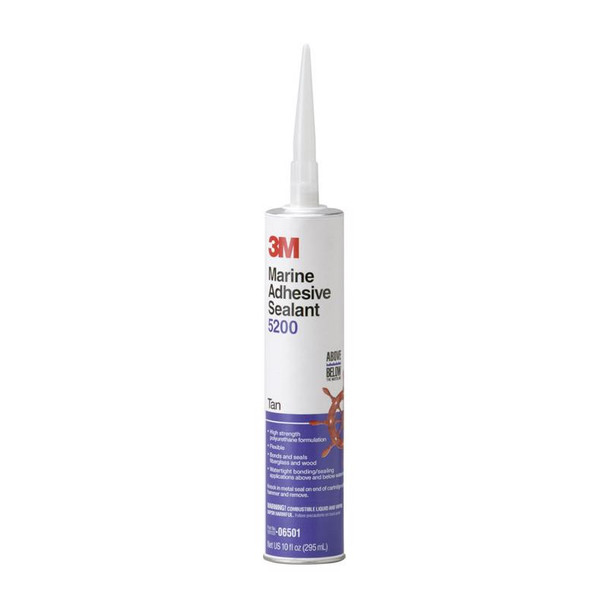 3M Marine Sealant 5200 Tan - 10 oz Tube for Marine Repairs and Sealing