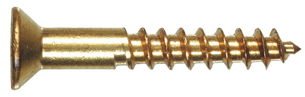 Hillman Brass Wood Screws No. 12, 1 Inch Length, Coarse Thread, Phillips Drive – Pack of 100