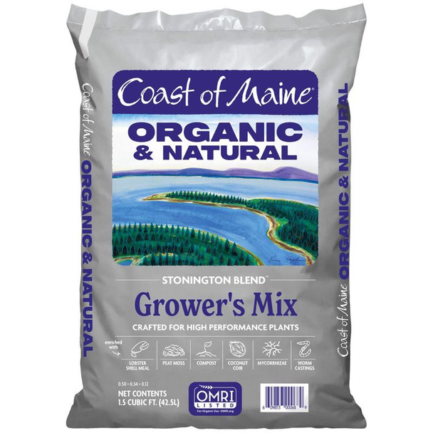 Coast of Maine Organic Stonington Blend Growing Mix – 1.5 cu ft Potting Soil for All-Purpose Growing
