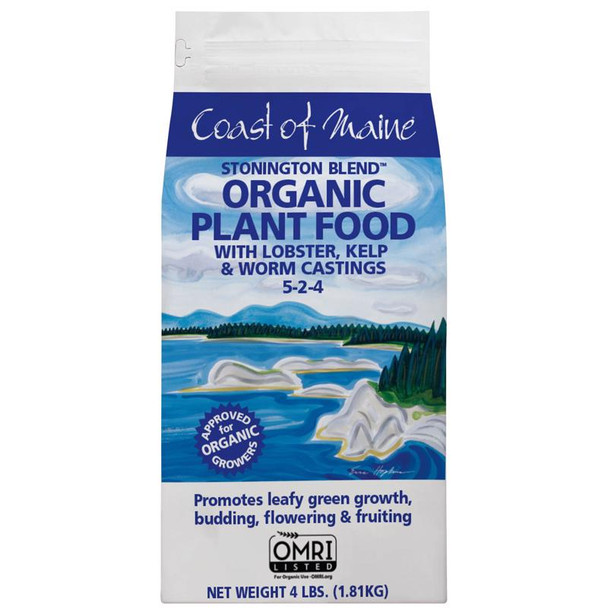 Coast of Maine Organic All Purpose Plant Food – 4 lb Bag with 5-2-4 N-P-K Formula