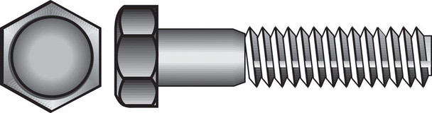 HILLMAN Grade 2 Hex Bolt with Coarse Threads, 1/2 Inch Diameter x 1-3/4 Inch Length, Zinc Plated, Pack of 50