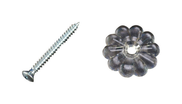 US Hardware RV Rosette Button in Clear - Pack of 24