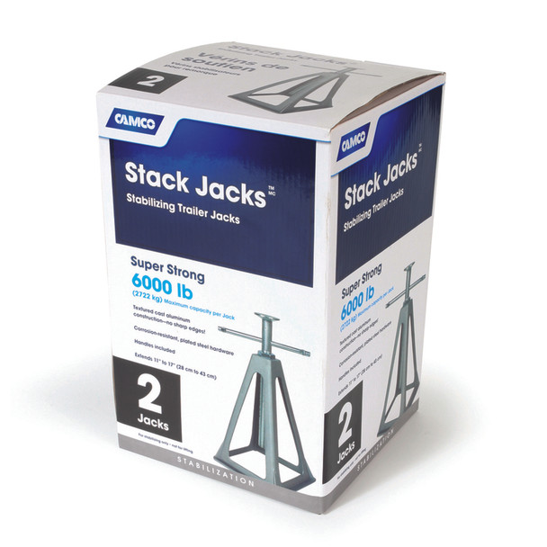 Camco Aluminum Jack Stands with 6,000 lb Capacity - Durable Cast Aluminum RV Support Equipment