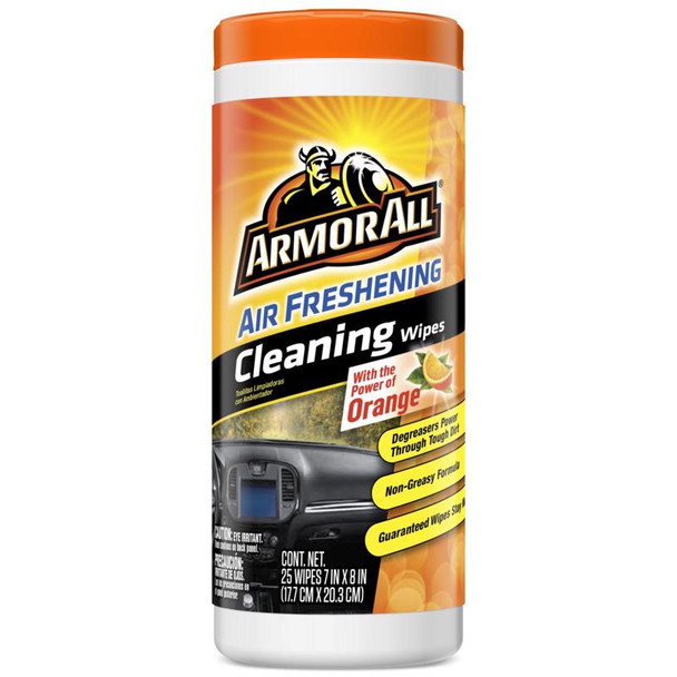 Armor All Wipes Clean Orange Scent – Multi-Surface Air Freshening Cleaner – 25 Count