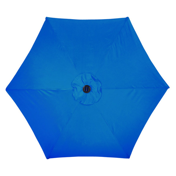 Living Accents Solar LED Market Umbrella with 9' Royal Blue Canopy and Tilt Function