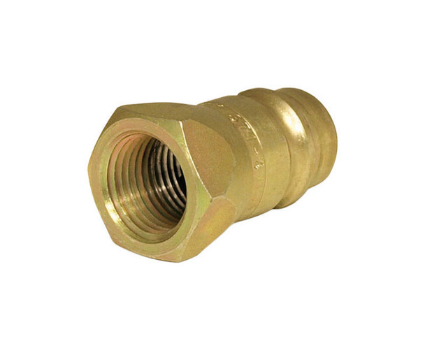 Universal Hydraulic Coupler 1/2 in. to 3/4 in. Steel Poppet Valve with ISO Male Tip