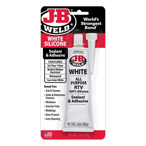 J-B Weld WHT RTV Silicone Sealant, 3 oz Gel - High Strength Adhesive for Steel