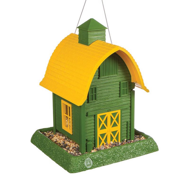 North States Green Barn Bird Feeder with 4 Feeding Stations and Squirrel Guard