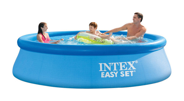 Intex Easy Set Pool 30 Inch Diameter x 10 Feet Long - Above Ground Inflatable Pool with Vinyl Liner