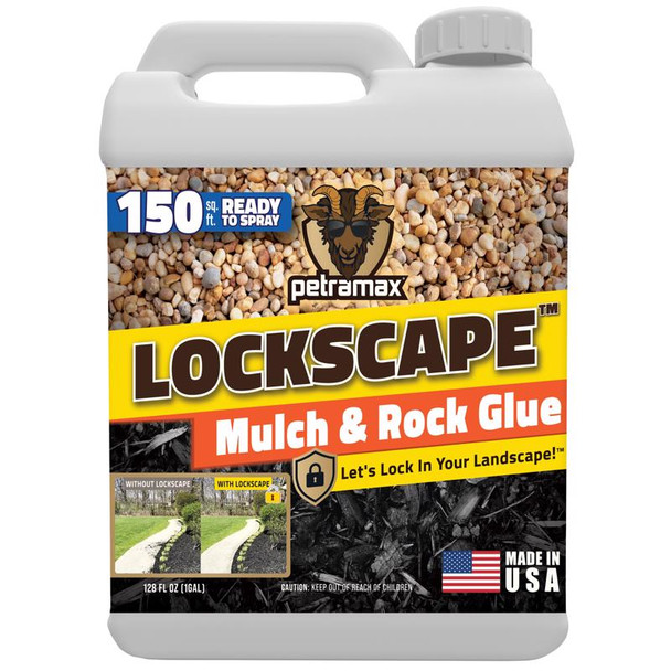 Petramax Lockscape Mulch Adhesive – 128 oz Bottle for Garden Mulch & Soil Stabilization
