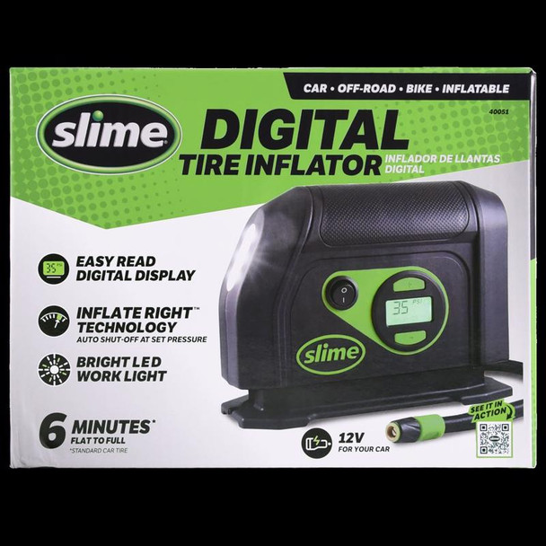 Slime Digital 12V Tire Inflator and Pressure Gauge – Compact and Reliable