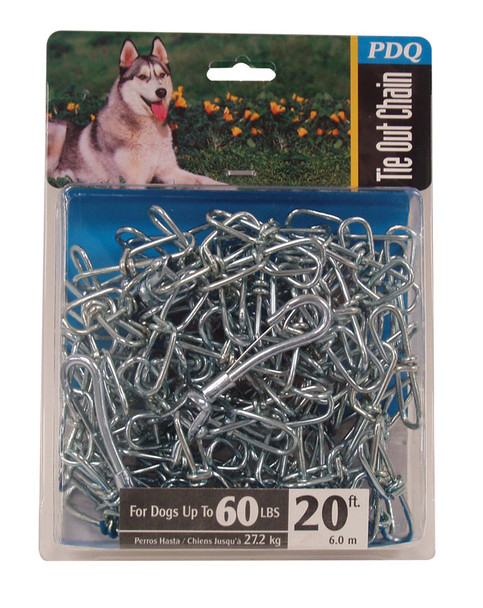 DOG TIE OUT 20' SLVR LG