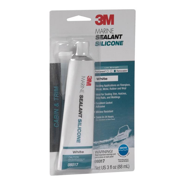 3M Marine Silicone Sealant White - 3 oz. | Durable Waterproof Marine Sealant