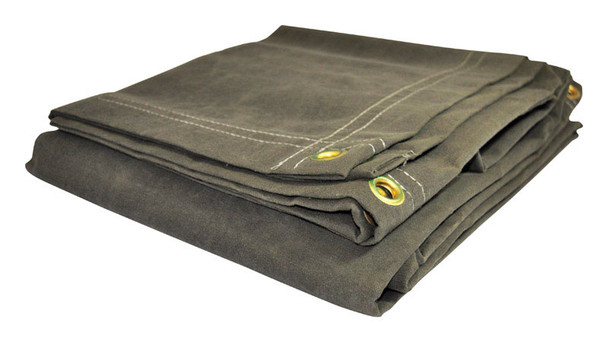Foremost Dry Top Tarp 8' x 10' | Heavy Duty Water-Resistant Canvas Tarp in Olive