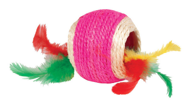 Kylies Brights Large Cat Toy Ball with Feather – Interactive Toy for Cats