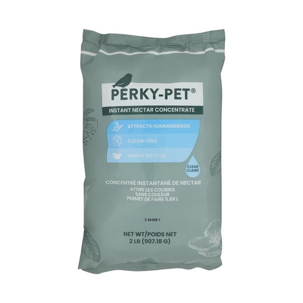 Perky-Pet Clear Hummingbird Nectar Powder - 2 lb Bag for Optimal Bird Feeding