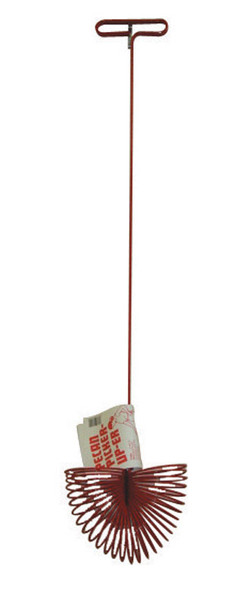 Turbine Pecan Picker Up-Er with Comfort Grip and Steel Handle, Red